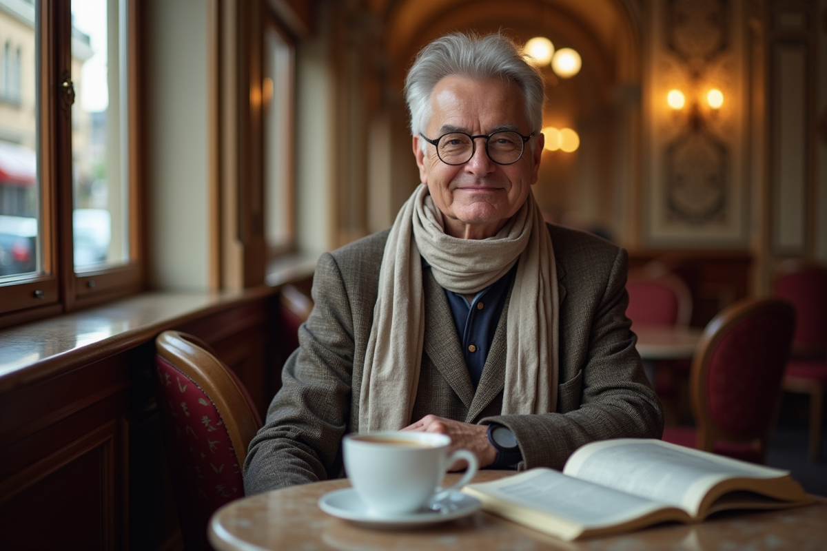 Homme senior dans un café viennois à Graz